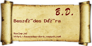 Beszédes Dóra névjegykártya